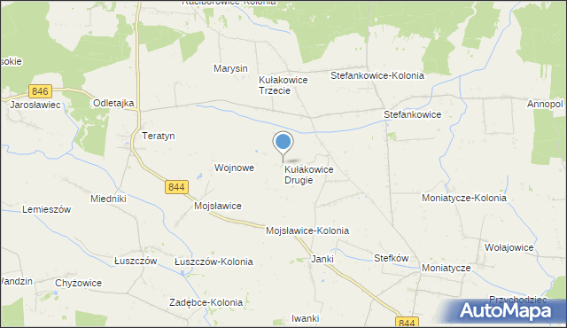 mapa Kułakowice Drugie, Kułakowice Drugie na mapie Targeo